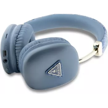 GUESS 4G Triangle Logo brezžične naglavne slušalke Bluetooth 5.3 modre