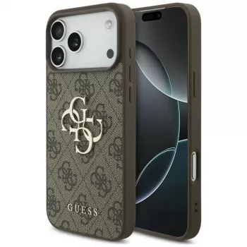 GUESS 4G Big Logo hrbtni ovitek za Apple iPhone 17 Pro / 18 Pro - rjav