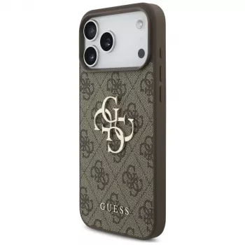GUESS 4G Big Logo hrbtni ovitek za Apple iPhone 17 Pro / 18 Pro - rjav