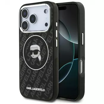 Karl Lagerfeld IML Karl Head Logo MagSafe ovitek za iPhone 17 Pro - črn
