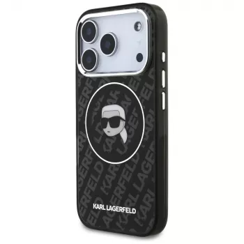 Karl Lagerfeld IML Karl Head Logo MagSafe ovitek za iPhone 17 Pro - črn