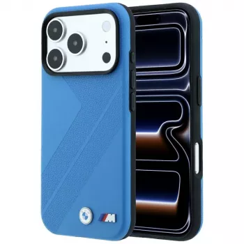 BMW M Tire Track Metal Logo MagSafe ovitek za iPhone 18 Pro / 17 Pro - moder