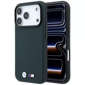 BMW M Quadrille Kevlar Metal Logo MagSafe ovitek za iPhone 18 Pro / 17 Pro - mornarsko moder