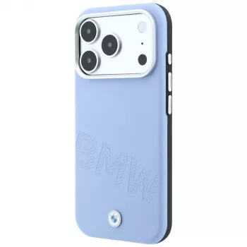Ovitek MagSafe BMW Signature Inclined Deboss Letters za iPhone 18 Pro / 17 Pro – moder