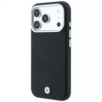 Ovitek MagSafe BMW Sign Inclined Deboss Letters za iPhone 18 Pro / 17 Pro – črn