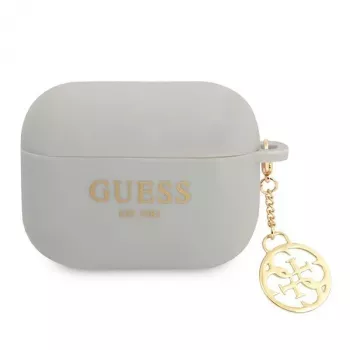 Guess GUAPLSC4EG ovitek za AirPods Pro siv silikon Charm 4G kolekcija