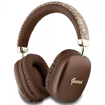 GUESS GUE003639 Gcube Metallic Script Logo brezžične naglavne slušalke rjave