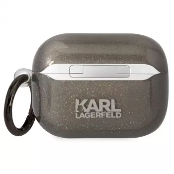 Karl Lagerfeld KLAPHNKCTGK ovitek za AirPods Pro Glitter Karl & Choupette črn