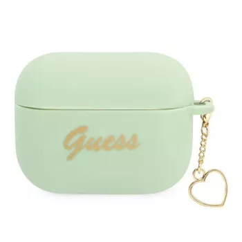 GUESS GUAPLSCHSN ovitek za AirPods Pro zelen silikon Charm Heart Collection