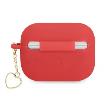 GUESS ovitek za AirPods Pro rdeč silikon Charm Heart Collection