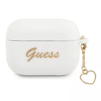Guess GUAPLSCHSH ovitek za AirPods Pro bel silikon Charm Heart Collection