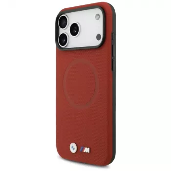 BMW M FW kovinski logotip ovitek MagSafe za iPhone 17 Pro Max, rdeč