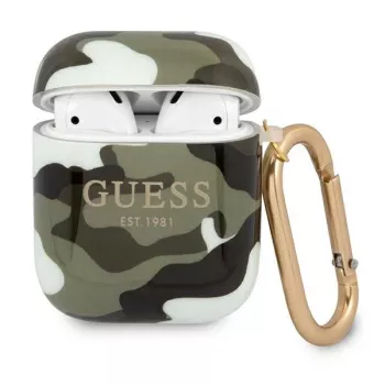 GUESS Camo Collection ovitek za AirPods 1/2 zelen/khaki