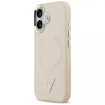 GUESS Triangle Logo ovitek MagSafe za iPhone 17 – bež