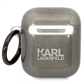 Karl Lagerfeld KLA2HNKCTGK ovitek za AirPods 1/2 črn bleščeča Karl & Choupette