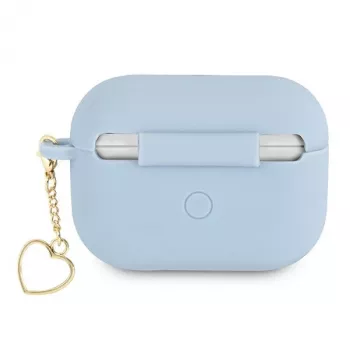 Guess GUAPLSCHSB ovitek za AirPods Pro moder silikon Charm Heart Collection