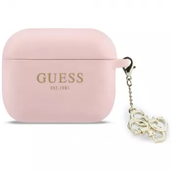 GUESS silikonski ovitek 4G Charm za AirPods Pro 3, roza