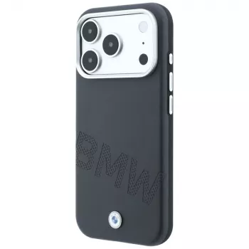 BMW Sign Inclined Deboss Letters ovitek MagSafe za iPhone 18 Pro / 17 Pro – siv