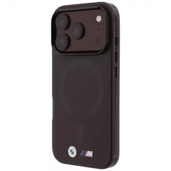 BMW M IML Frosted Metal Logo & Trims ovitek MagSafe za iPhone 18 Pro / 17 Pro – bordo