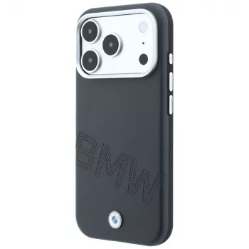 BMW Sign Inclined Deboss Letters ovitek MagSafe za iPhone 18 Pro Max / 17 Pro Max – siv