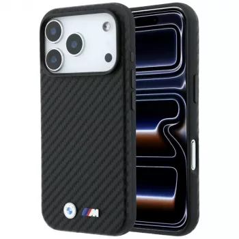 BMW M Carbon Metal Logo ovitek MagSafe za iPhone 18 Pro Max / 17 Pro Max – črn