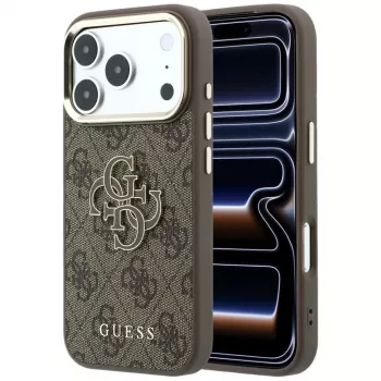 GUESS ovitek 4G & Big Resin Logo za iPhone 17 Pro / 18 Pro – rjav