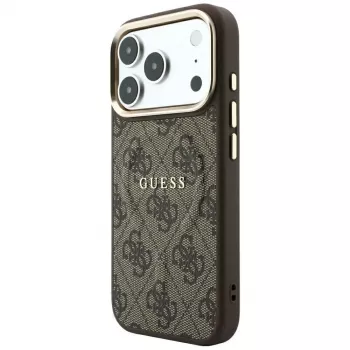 GUESS Embossed 4G Classic ovitek MagSafe za iPhone 17 Pro Max / 18 Pro Max – rjav