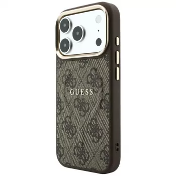GUESS Embossed 4G Classic ovitek MagSafe za iPhone 17 Pro / 18 Pro – rjav