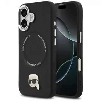 Karl Lagerfeld Karl Pin ovitek MagSafe za iPhone 17 – črn