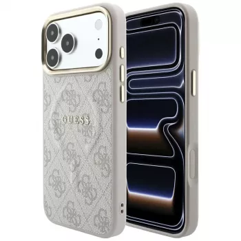GUESS Embossed 4G Classic ovitek MagSafe za iPhone 17 Pro / 18 Pro – roza