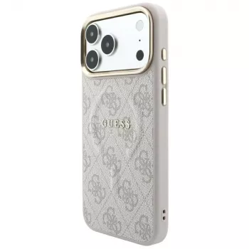 GUESS Embossed 4G Classic ovitek MagSafe za iPhone 17 Pro / 18 Pro – roza