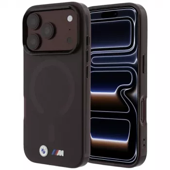 BMW M IML Frosted Metal Logo & Trims ovitek MagSafe za iPhone 18 Pro Max / 17 Pro Max – bordo