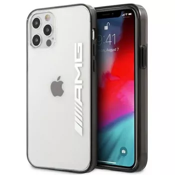 AMG AMHCP12LAESLBK prozorno trdo ohišje s kovinsko lakiranim črnim okvirjem za iPhone 12 Pro Max