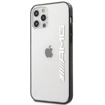 AMG AMHCP12LAESLBK prozorno trdo ohišje s kovinsko lakiranim črnim okvirjem za iPhone 12 Pro Max