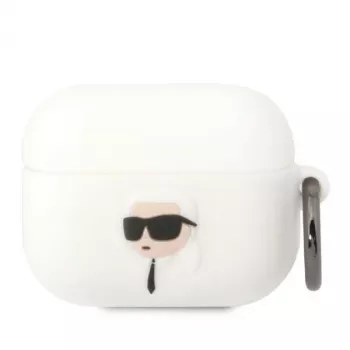 Karl Lagerfeld KLAPRUNIKH ovitek za AirPods Pro, beli silikon Karl Head 3D