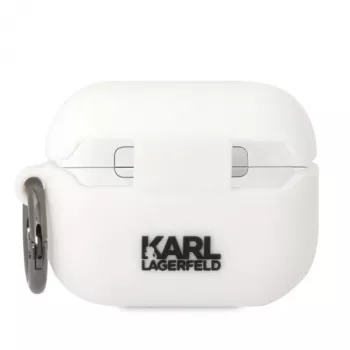 Karl Lagerfeld KLAPRUNIKH ovitek za AirPods Pro, beli silikon Karl Head 3D