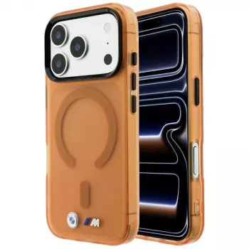 BMW M IML Frosted Metal Logo & Trims MagSafe ovitek za iPhone 18 Pro Max / 17 Pro Max - oranžen