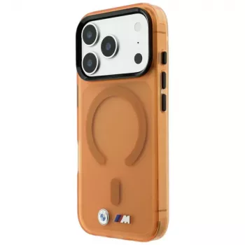 BMW M IML Frosted Metal Logo & Trims MagSafe ovitek za iPhone 18 Pro Max / 17 Pro Max - oranžen