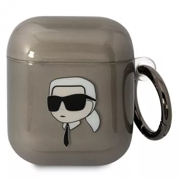 Karl Lagerfeld KLA2HNIKTCK ovitek za AirPods 1/2 črn Karl's Head
