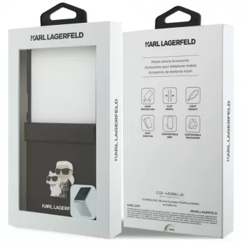 Karl Lagerfeld Karl & Choupette Saffiano Pins ovitek za Samsung Galaxy Z Flip8 - črn