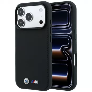 BMW M Quadrille Kevlar Metal Logo MagSafe ovitek za iPhone 18 Pro / 17 Pro - črn