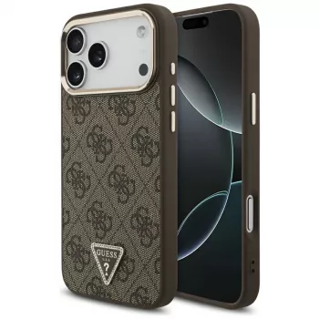 GUESS 4G Triangle Logo MagSafe ovitek za iPhone 18 Pro Max / 17 Pro Max - rjav