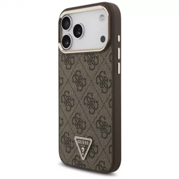 GUESS 4G Triangle Logo MagSafe ovitek za iPhone 18 Pro Max / 17 Pro Max - rjav