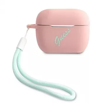 GUESS GUACAPLSVSPG ovitek za AirPods Pro silikon vintage roza zelen