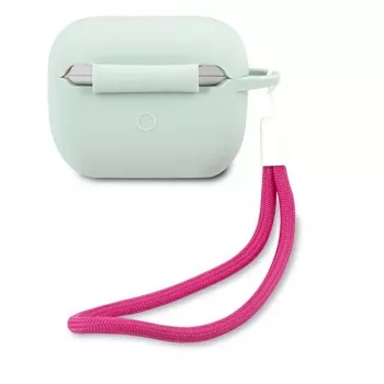 GUESS Vintage silikonski ovitek za AirPods Pro - moder fuksija