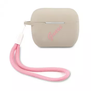 GUESS Vintage silikonski ovitek za Apple AirPods Pro - siv roza