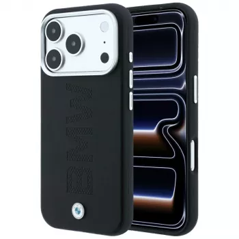 BMW Sign Deboss Quilted Metal Logo MagSafe ovitek za iPhone 18 Pro Max, antracit
