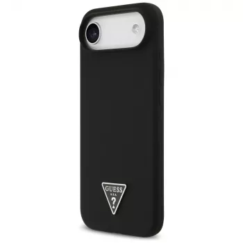 GUESS Silicone Triangle Logo MagSafe ovitek za iPhone Air, črn