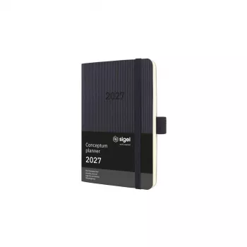 Sigel Conceptum C2723 tedenski koledar 2027, pribl. A6, mehke platnice, črn