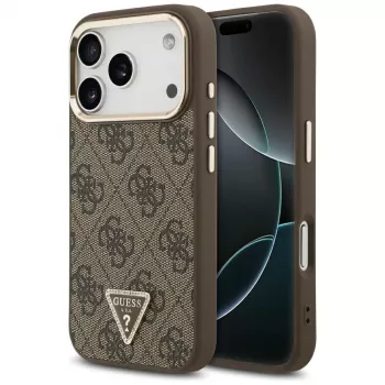GUESS 4G Triangle Logo MagSafe ovitek za iPhone 17 Pro / 18 Pro - rjav